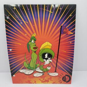 Vintage 1996 Marvin The Martian School Folder Looney Tunes K9 Pocket Portfolio